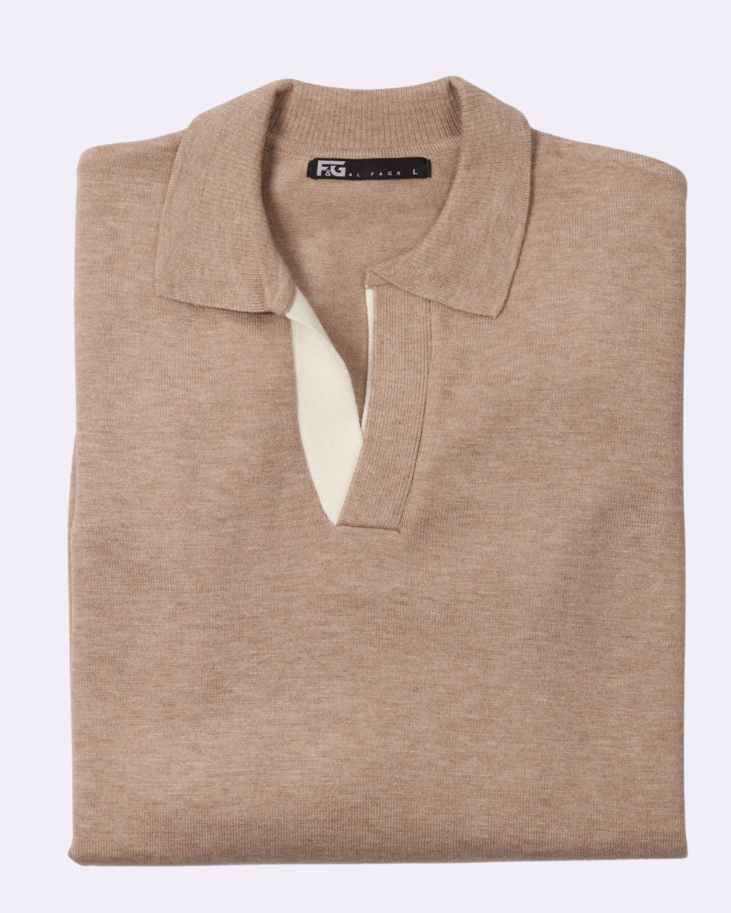 Beige Polo Neck Trico