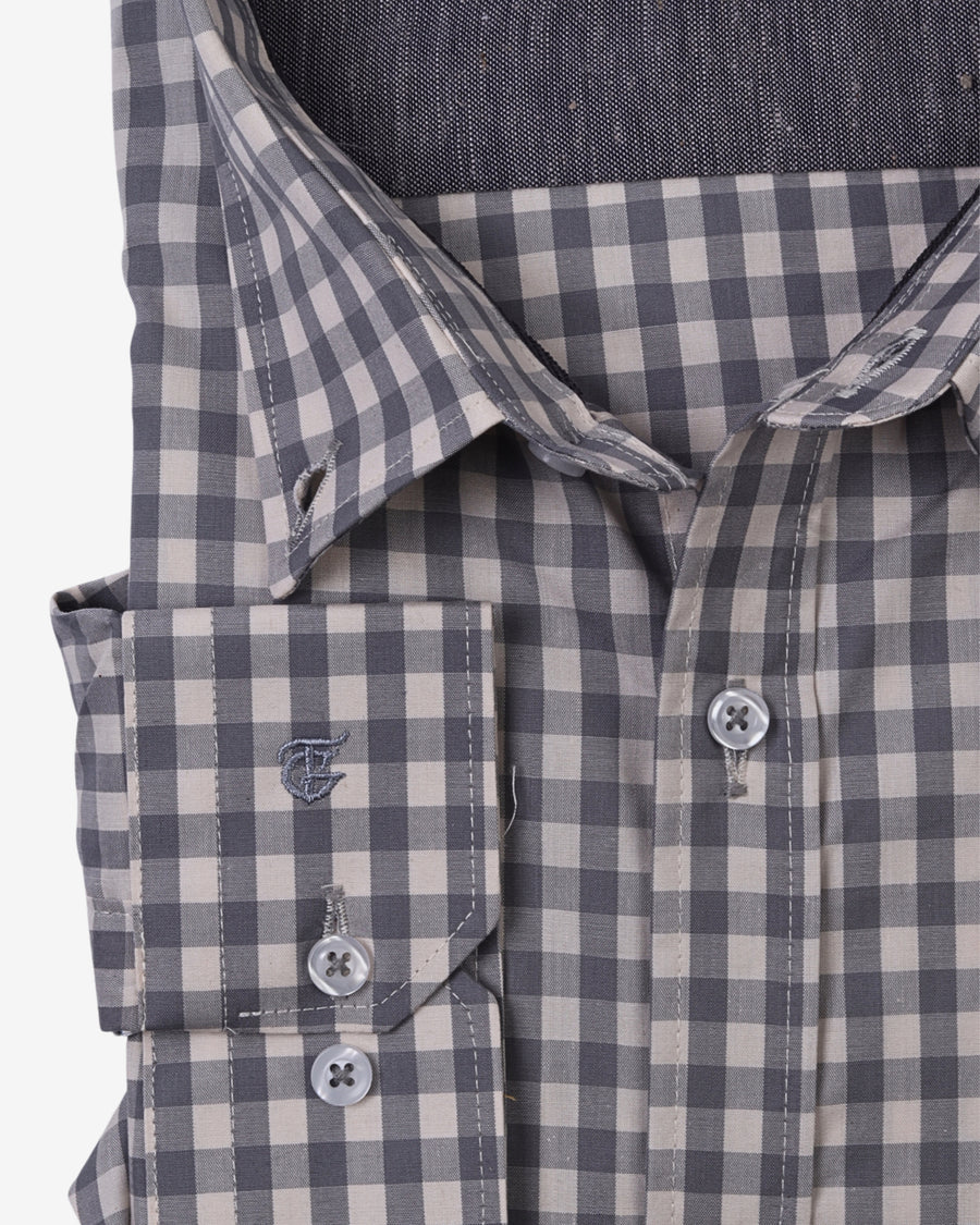 Grey Checkered Shirt – Big Size Fit
