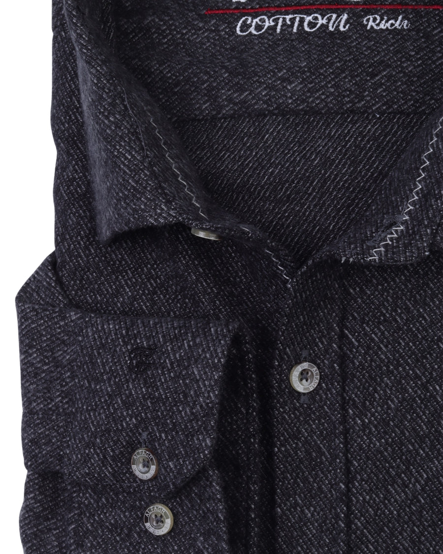 Dark Grey Wool Shirt - Big Size