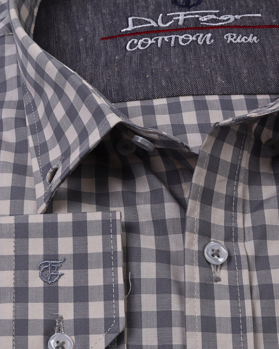 Grey Checkered Shirt – Big Size Fit