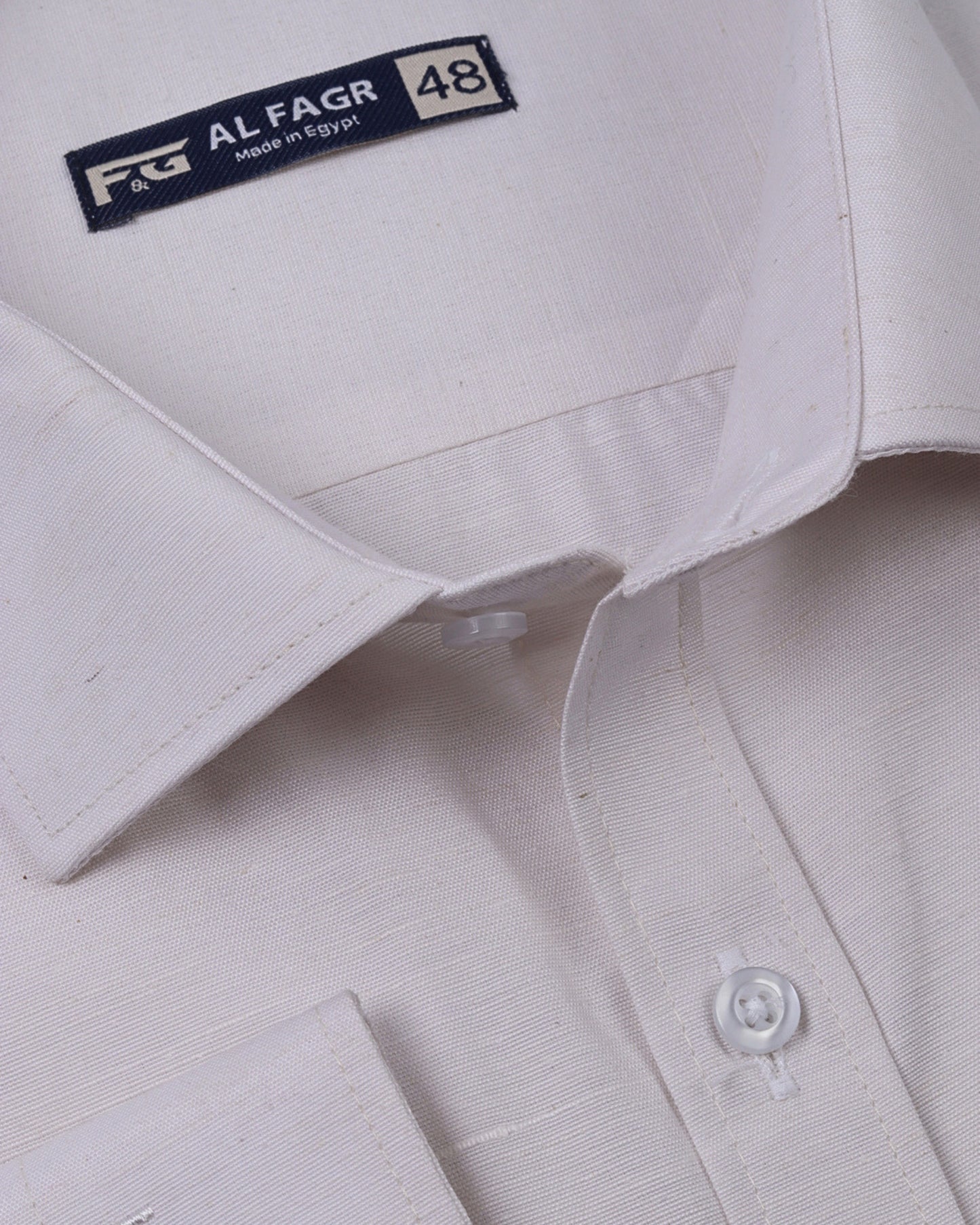 Beige Plain Shirt – Big Size Fit