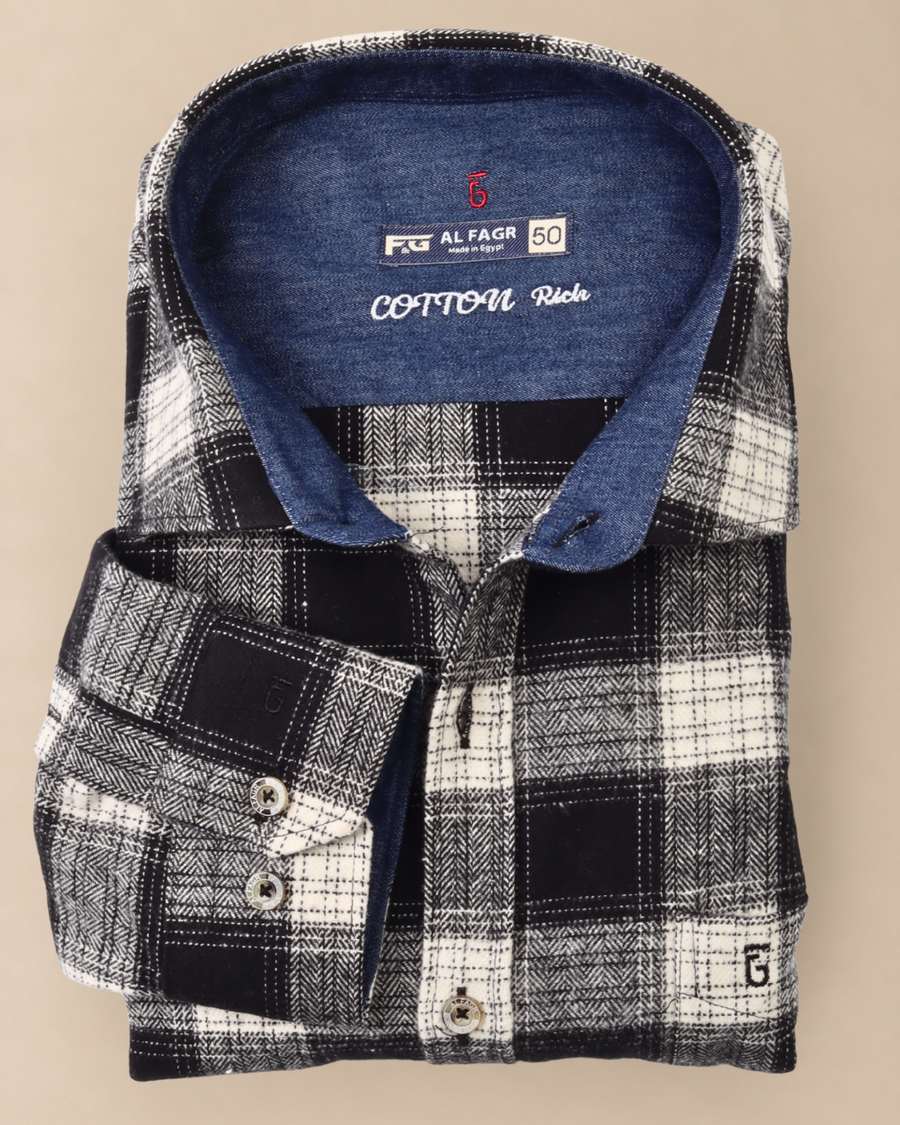 wool shirt cotton - BigSize