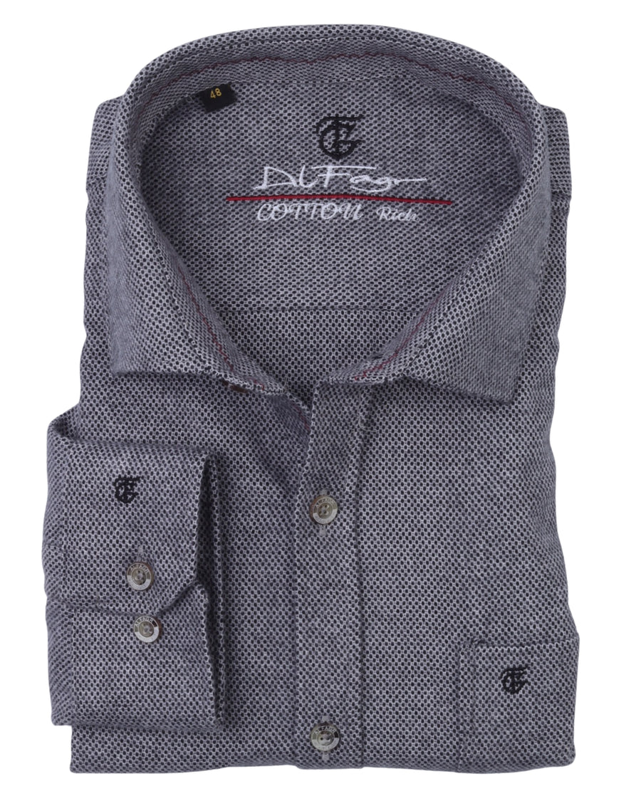 Grey Wool Shirt - Big Size