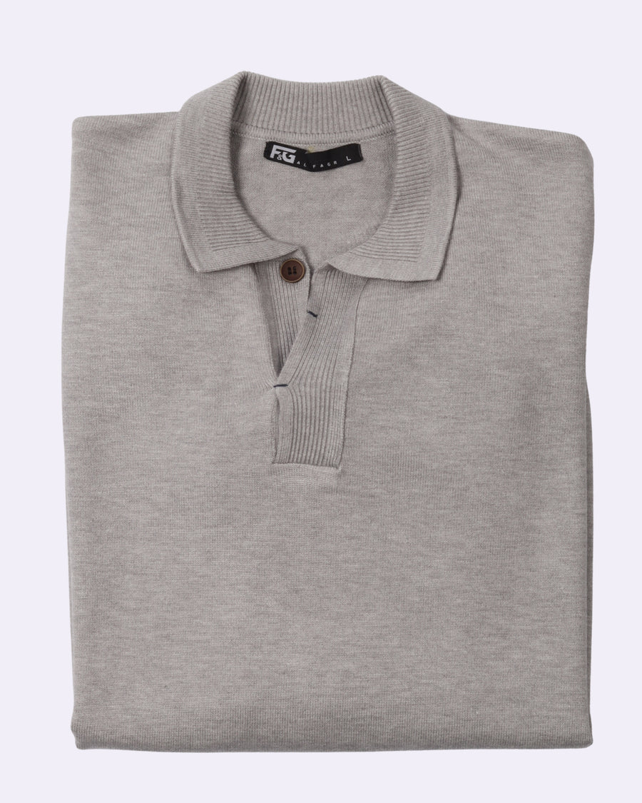 White Grey Polo Neck Trico