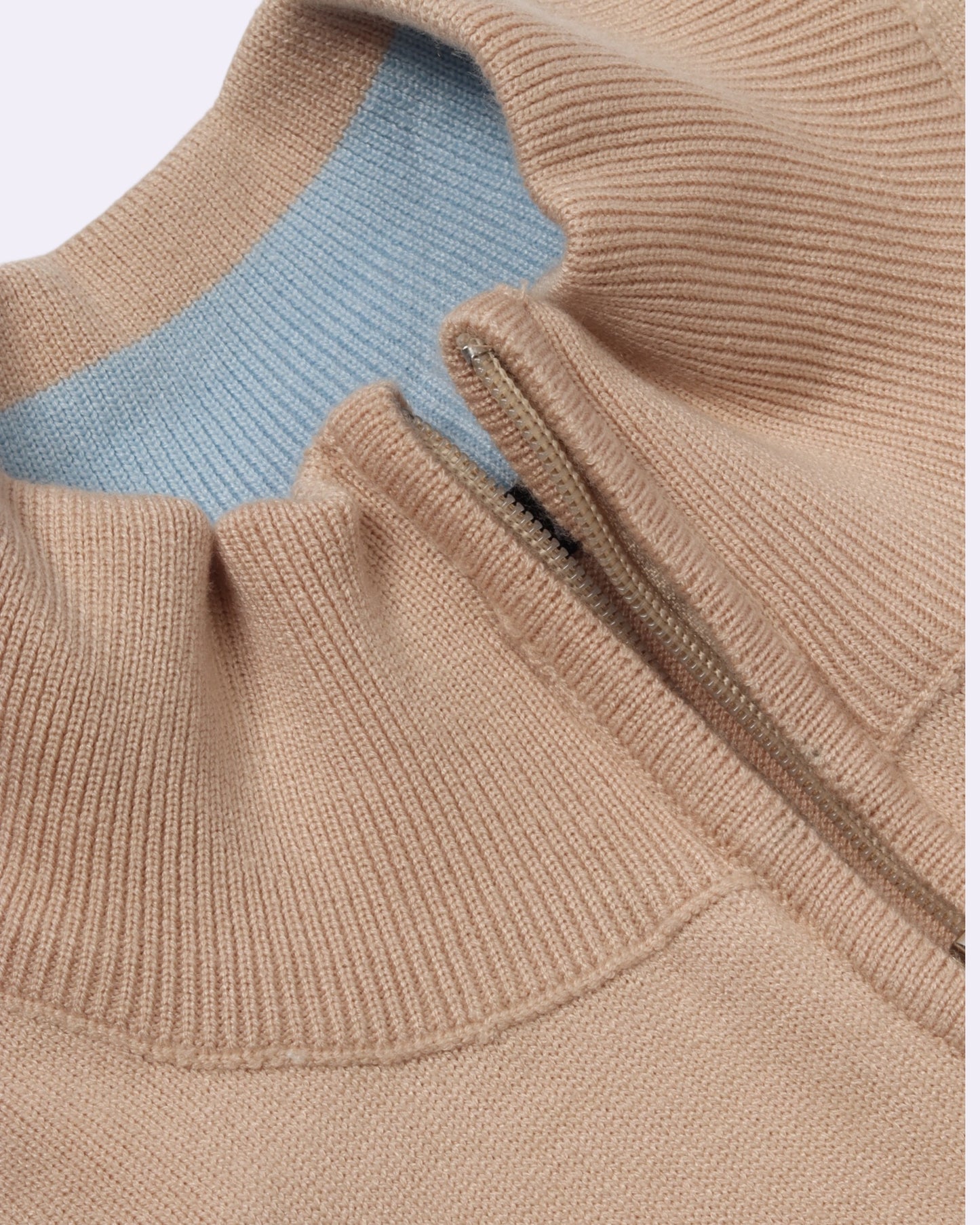 Beige Trico Pullover Half Zipper