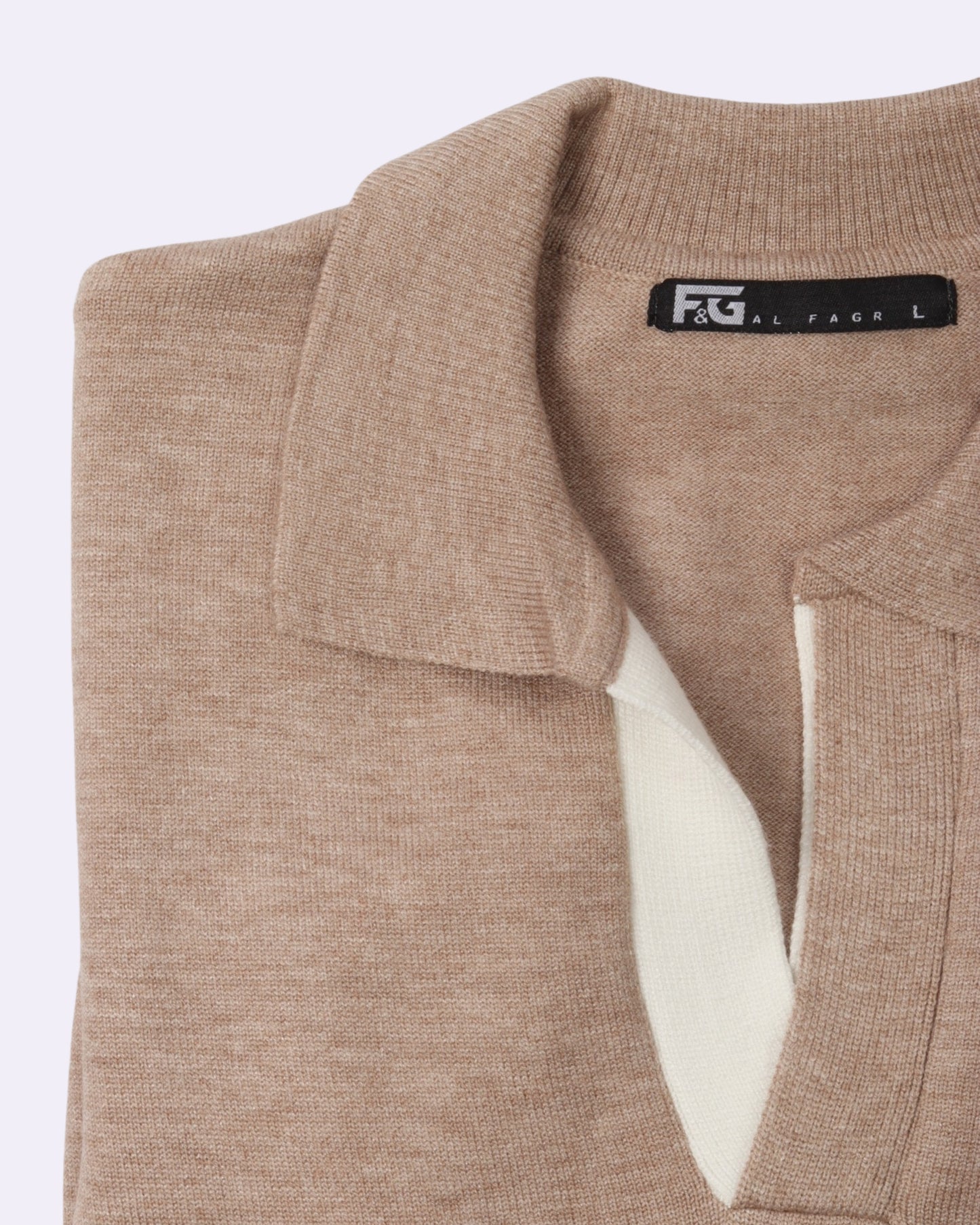 Beige Polo Neck Trico