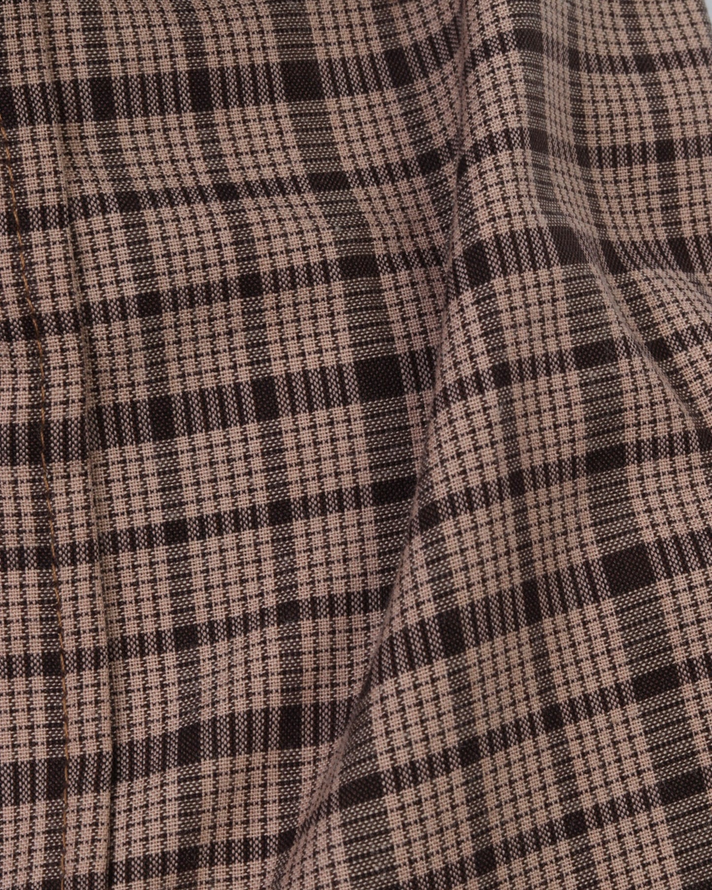 Brown Long Sleeve Shirt Pure Cotton - BigSize