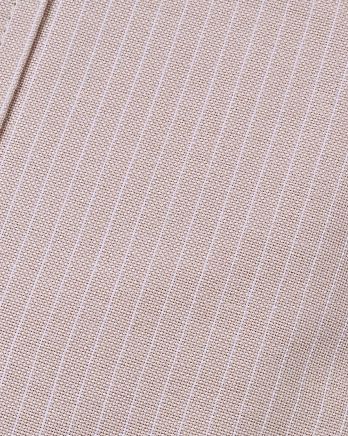 Warm Beige Pinstripe Cotton Long Sleeve Shirt
