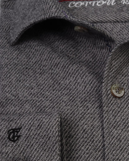 White Grey Wool Shirt