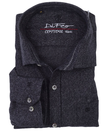 Dark Grey Wool Shirt - Big Size