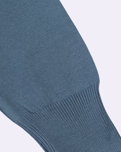 White Blue Trico Pullover Half Zipper