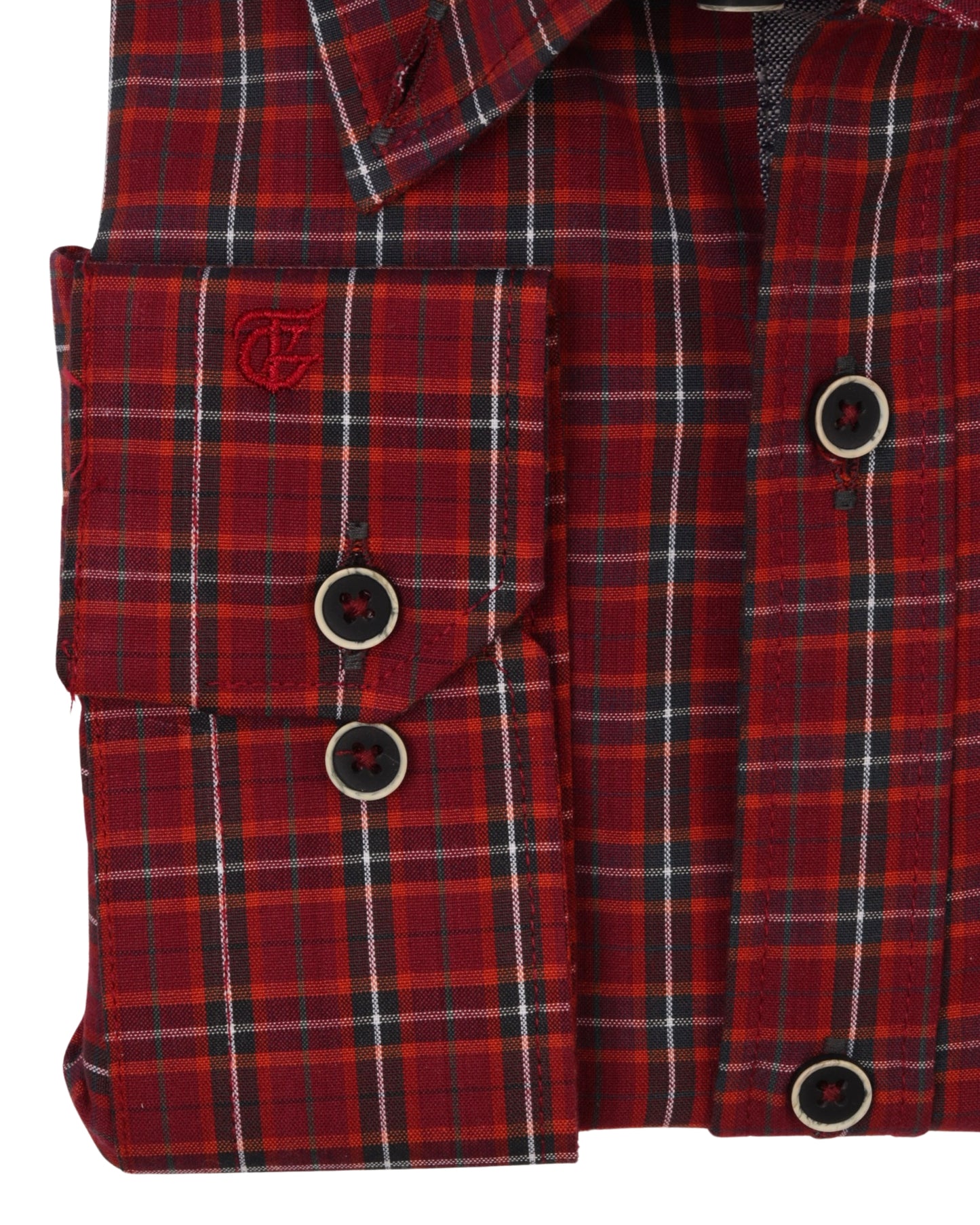 DarkRed Long Sleeve Shirt Pure Cotton - BigSize