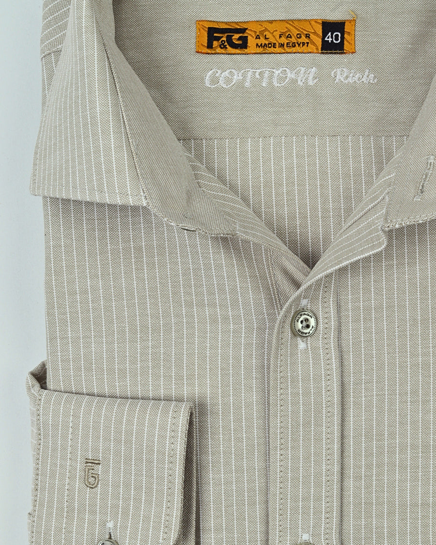 Mint Green Pinstripe Cotton Long Sleeve Shirt