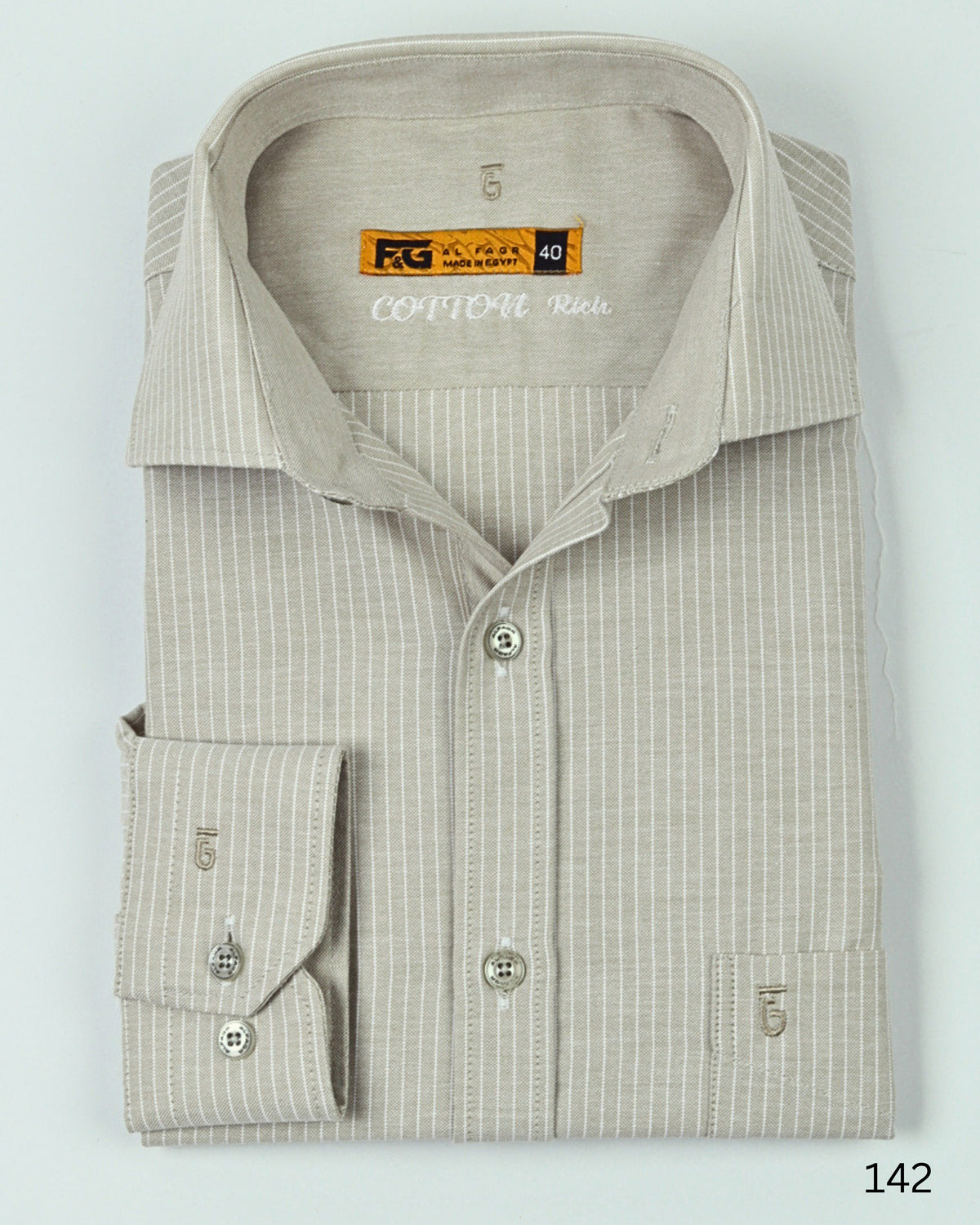 Mint Green Pinstripe Cotton Long Sleeve Shirt