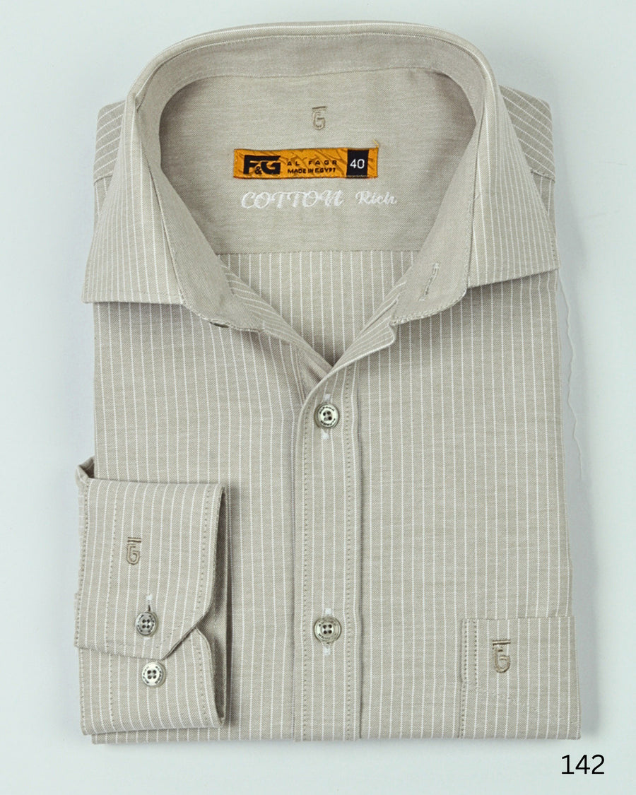 Mint Green Pinstripe Cotton Long Sleeve Shirt