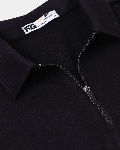Premium beige Zipper Polo Shirt