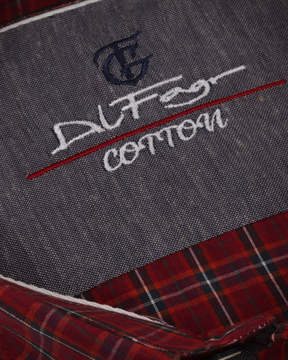 DarkRed Long Sleeve Shirt Pure Cotton - BigSize