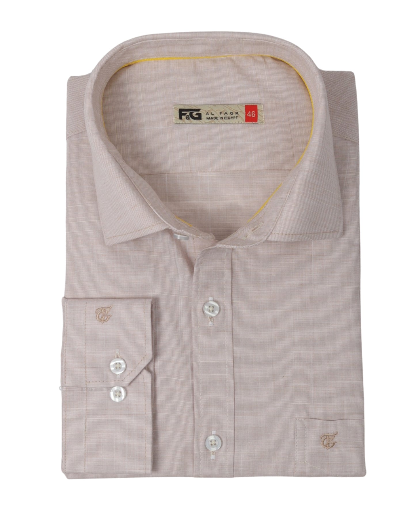 Beige Pure cotton plain weave fabric