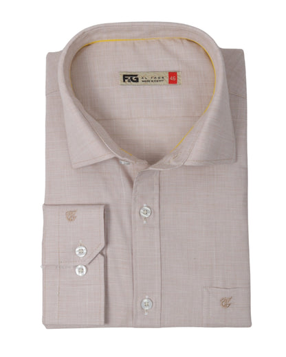 Beige Pure cotton plain weave fabric