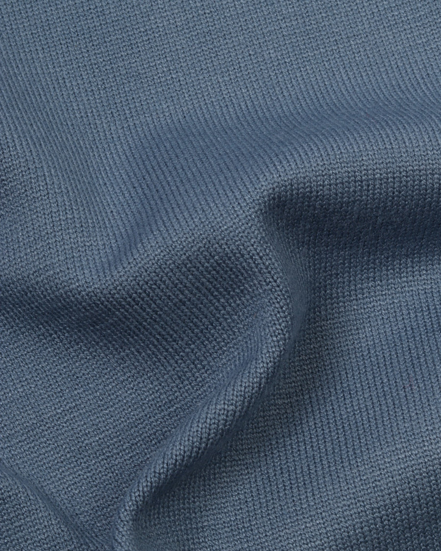 White Blue Trico Pullover Half Zipper