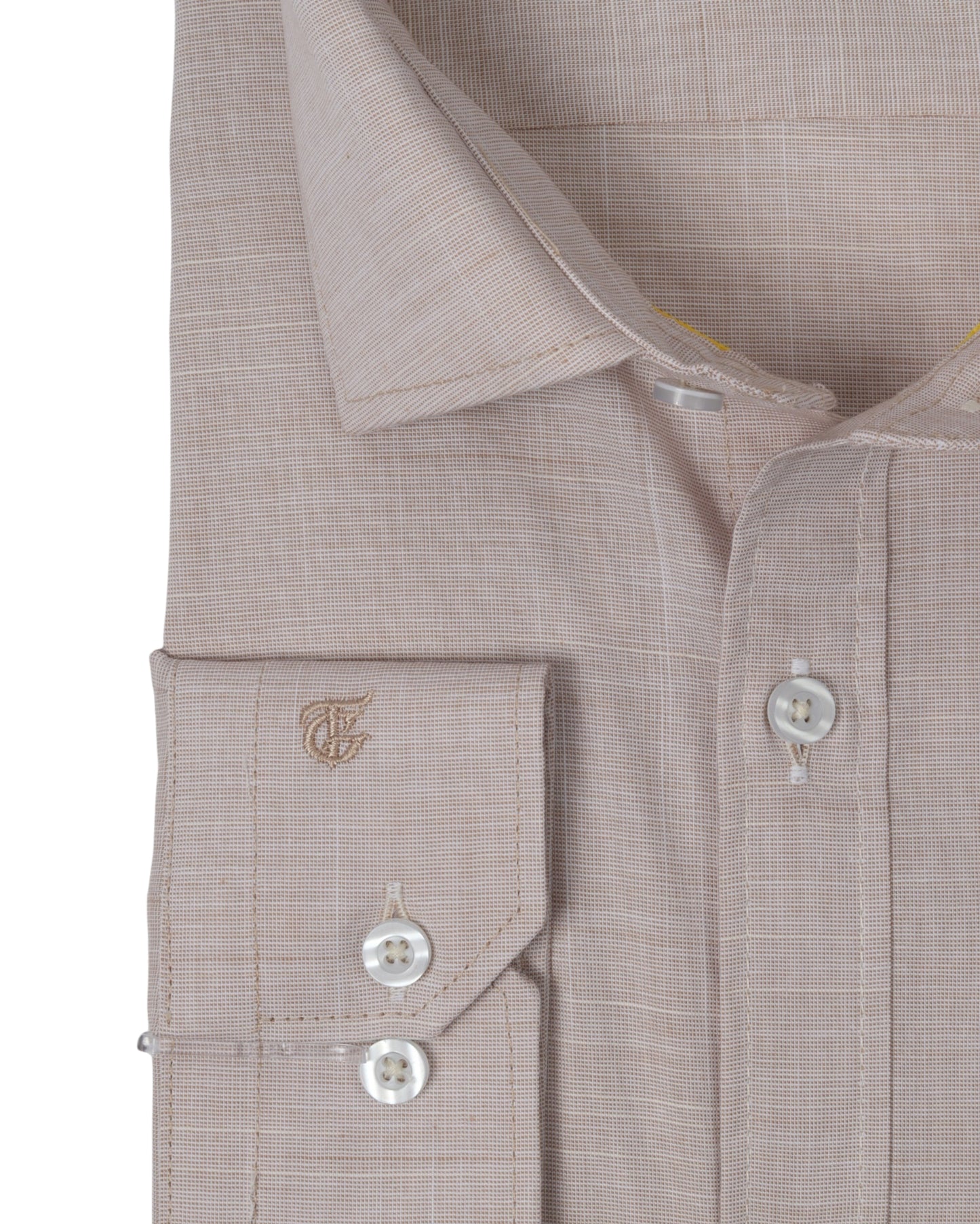 Beige Pure cotton plain weave fabric