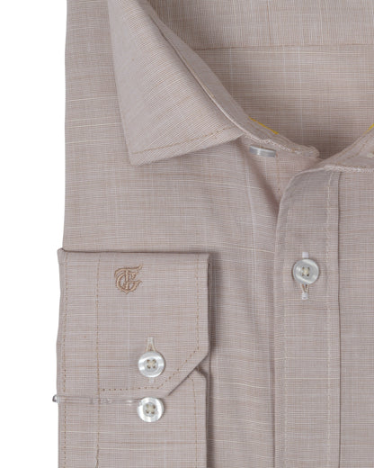 Beige Pure cotton plain weave fabric