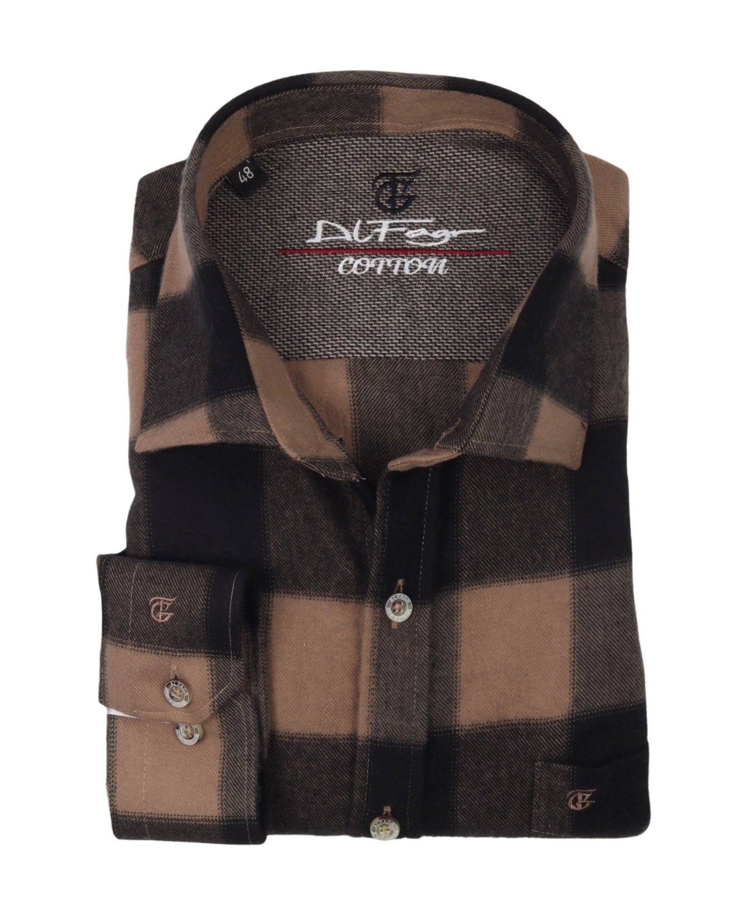 Brown Wool Shirt - Big Size