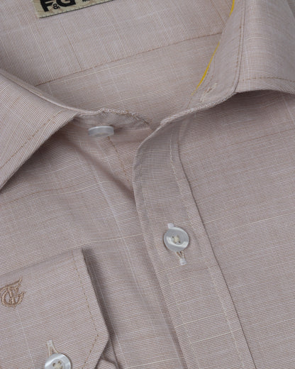 Beige Pure cotton plain weave fabric