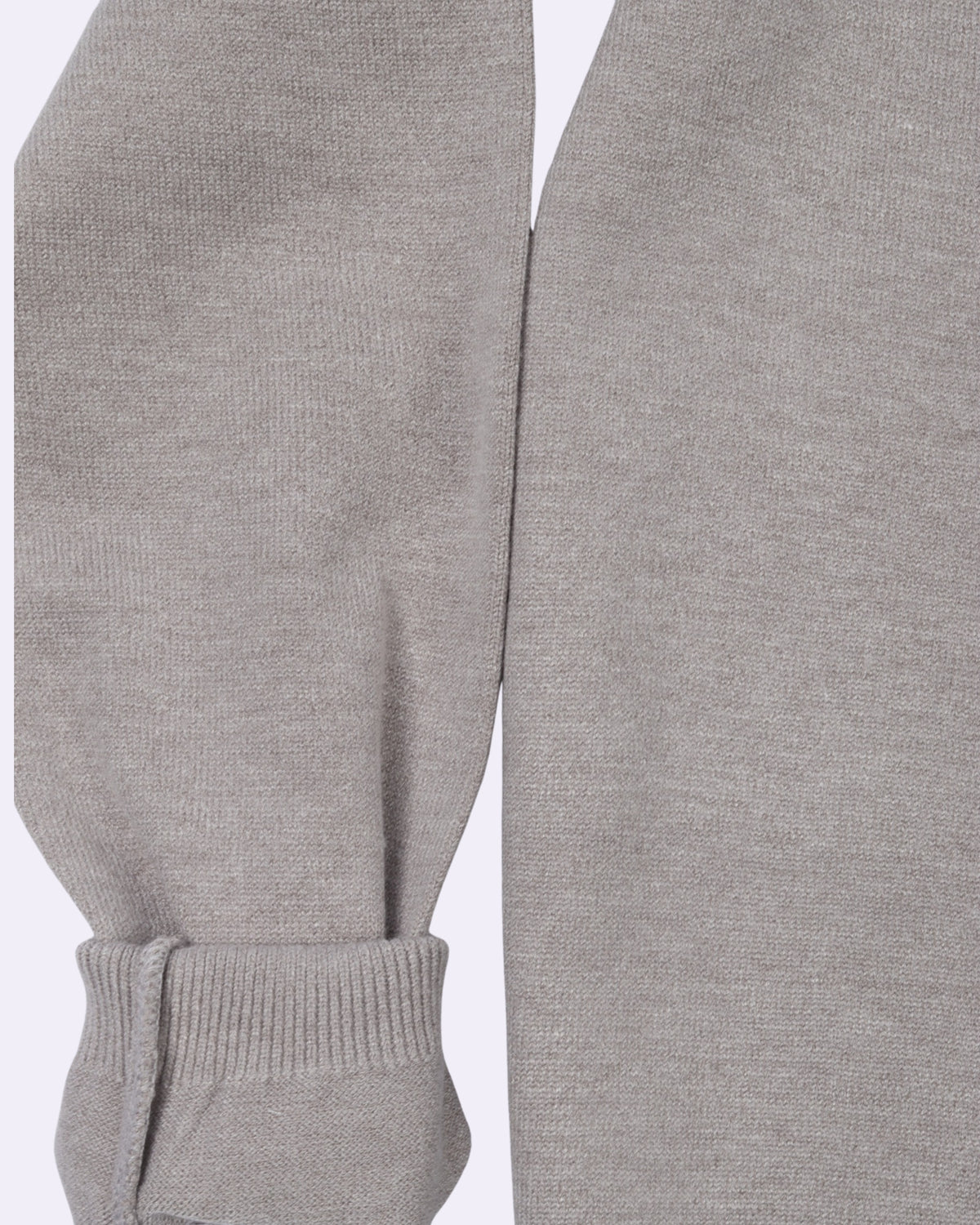 White Grey Trico Pullover Half Zipper