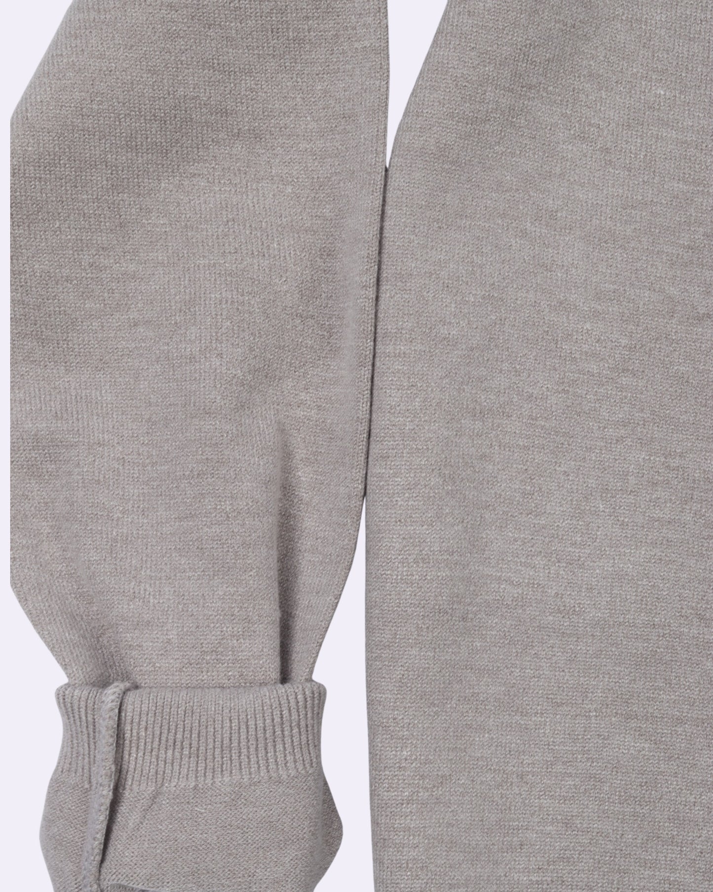 White Grey Trico Pullover Half Zipper