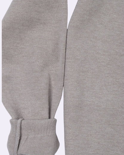 White Grey Trico Pullover Half Zipper