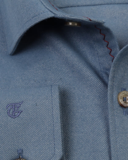 Baby Blue Wool Shirt - Big Size