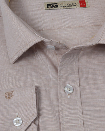 Beige Pure cotton plain weave fabric