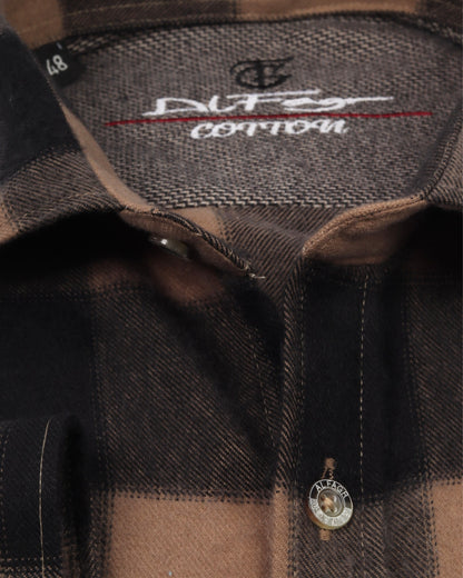 Brown Wool Shirt - Big Size