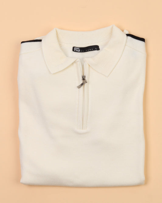 Creamy Polo Neck Trico