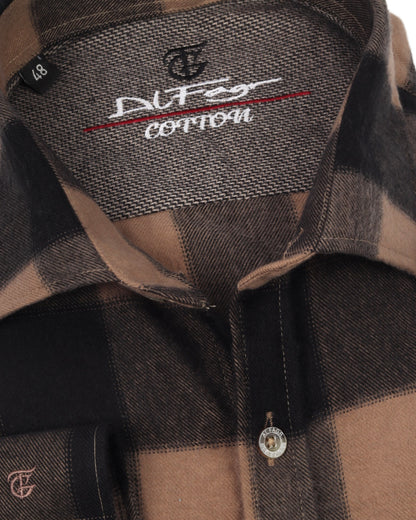 Brown Wool Shirt - Big Size