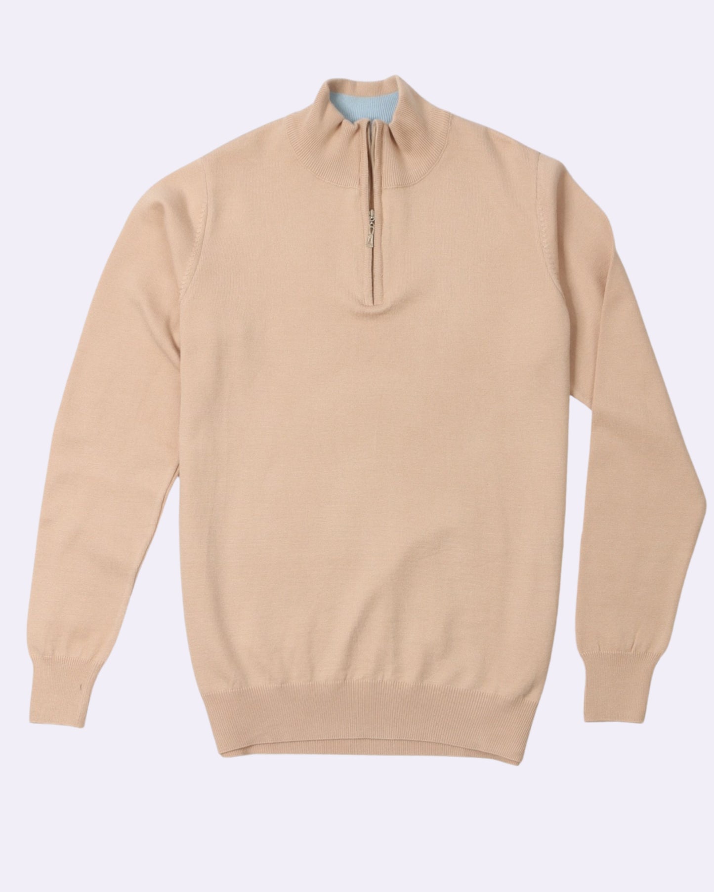Beige Trico Pullover Half Zipper