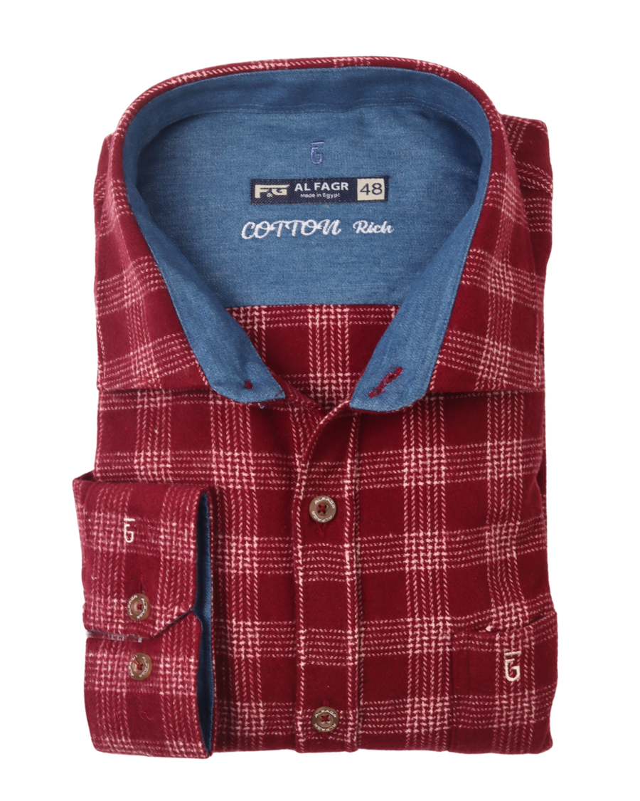 wool shirt cotton - BigSize