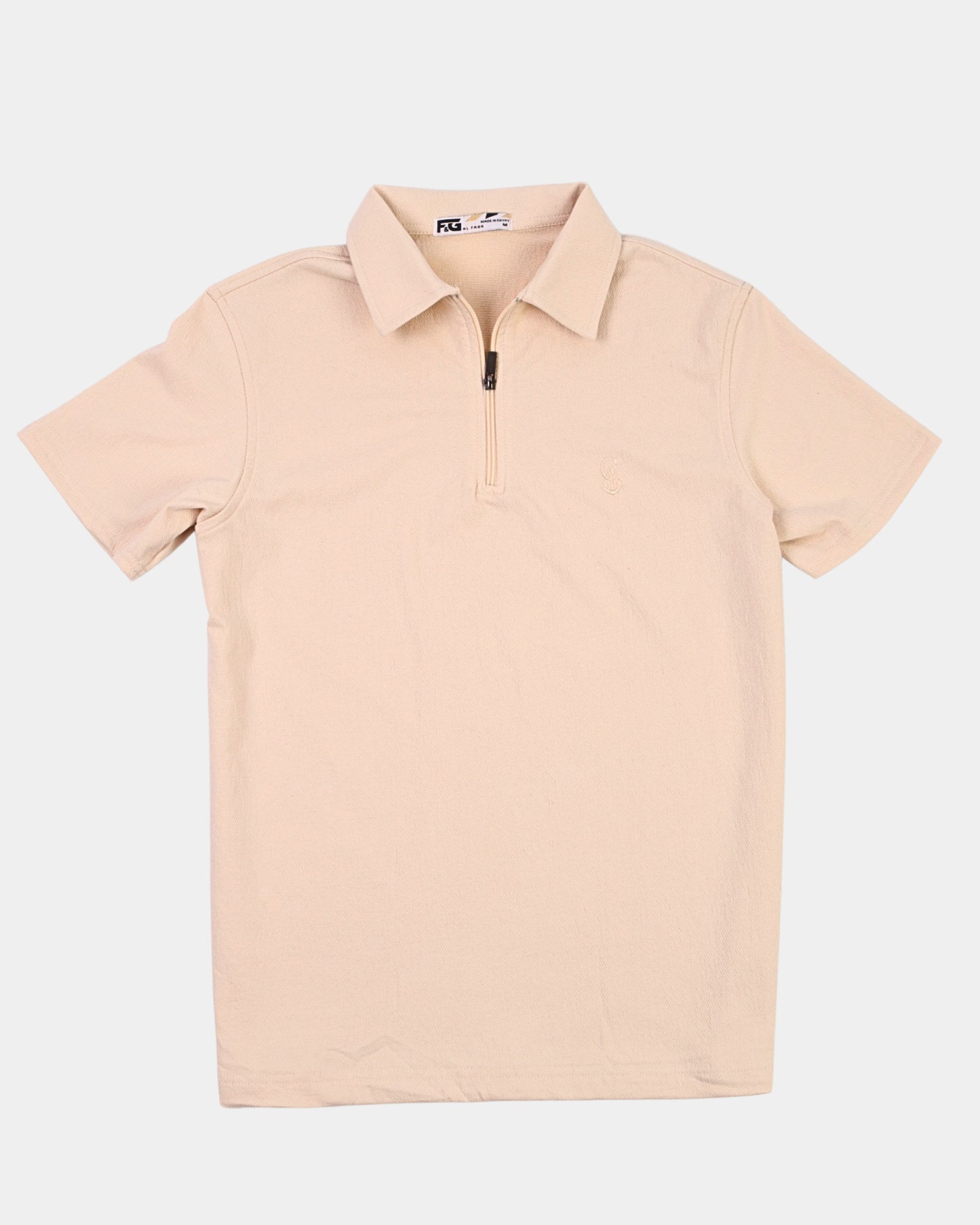 Premium beige Zipper Polo Shirt