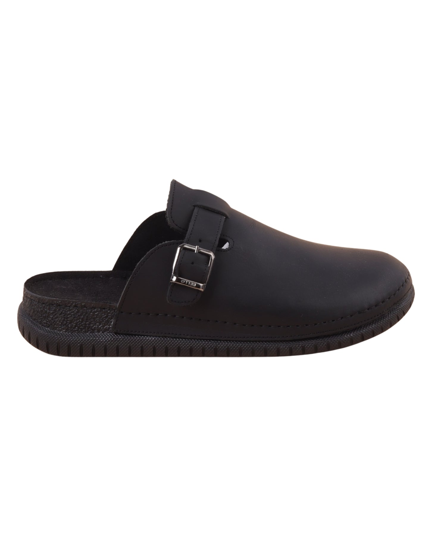 Men’s Black Classic Buckle Slippers