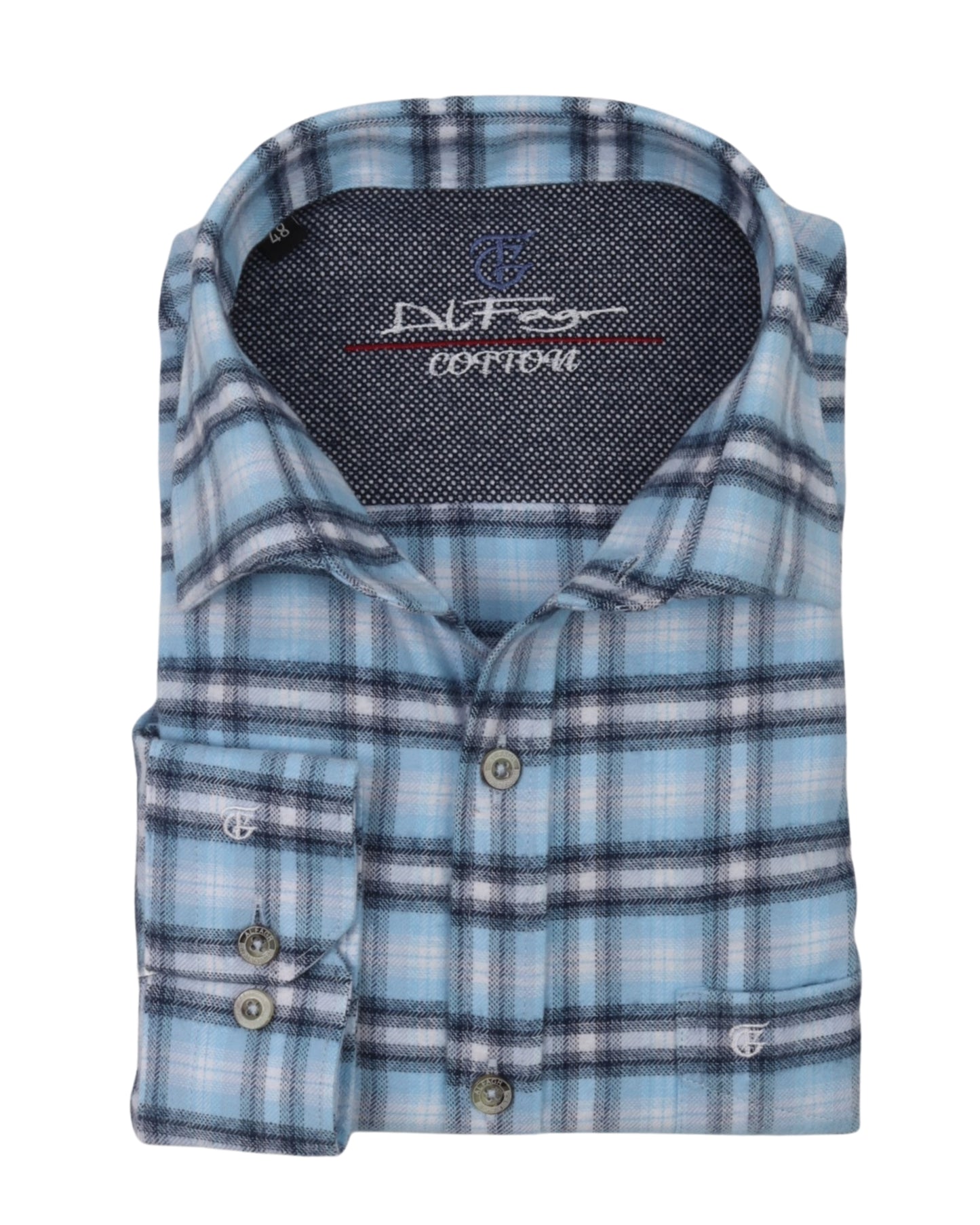 Baby Blue Wool Shirt - Big Size