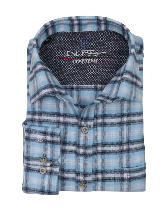 Baby Blue Wool Shirt - Big Size