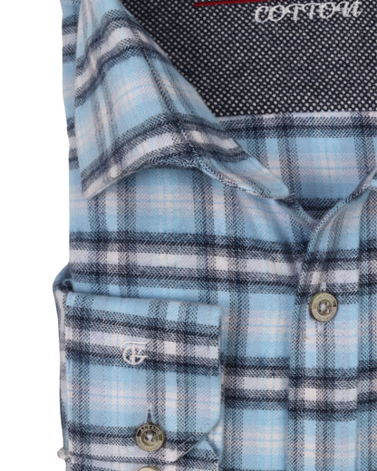 Baby Blue Wool Shirt - Big Size