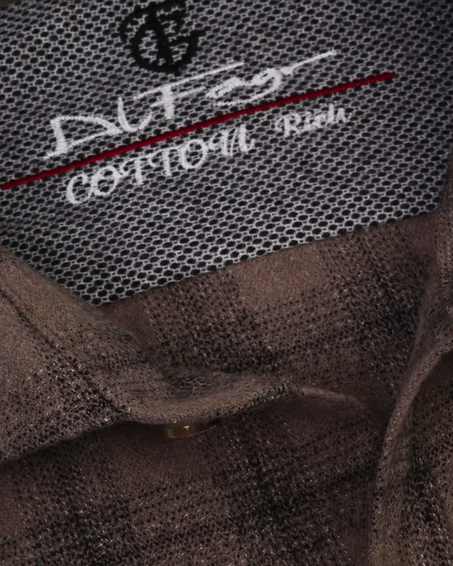 Taupe Brown Wool Shirt - Big Size