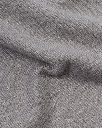 White Grey Trico Pullover Half Zipper