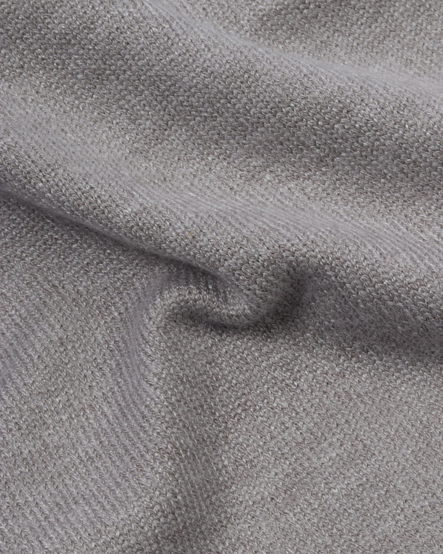 White Grey Trico Pullover Half Zipper
