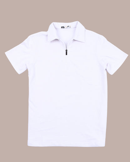 Premium beige Zipper Polo Shirt