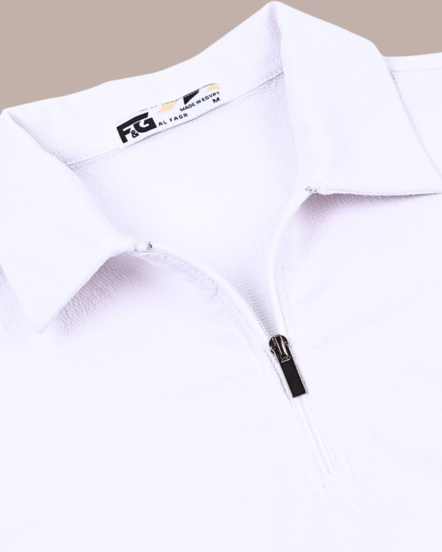 Premium beige Zipper Polo Shirt