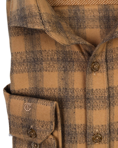 Warm Beige Wool Shirt - Big Size