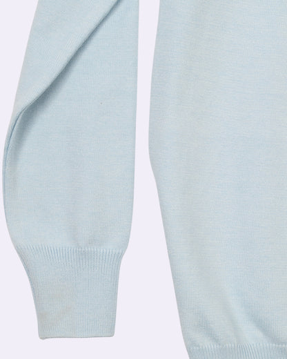 Baby Blue Trico Pullover Half Zipper
